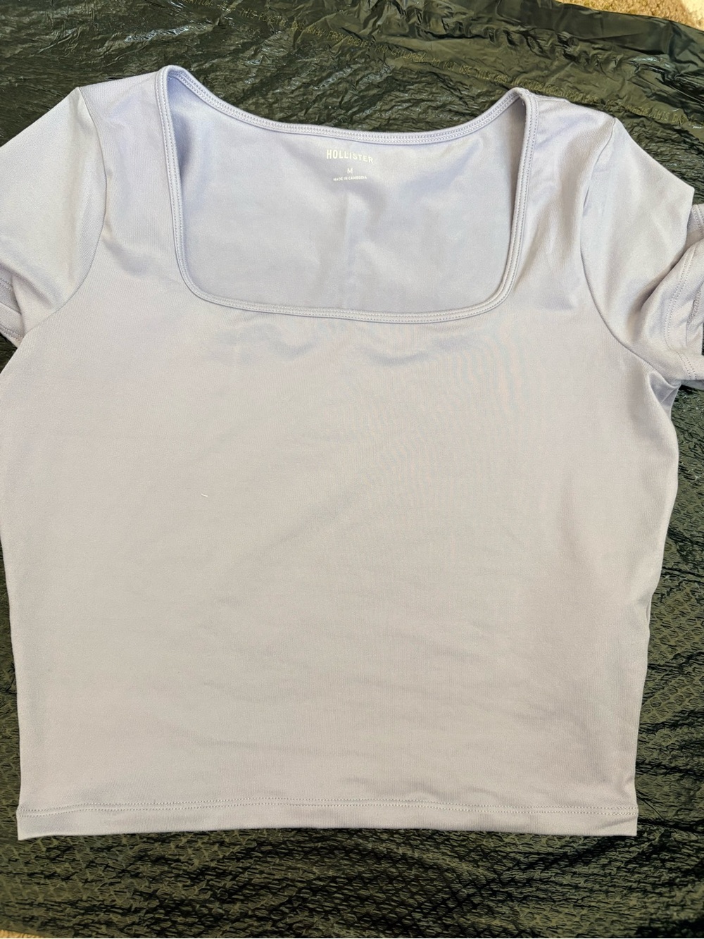 Hollister Lavender Scoop Square-Neck Crop Top